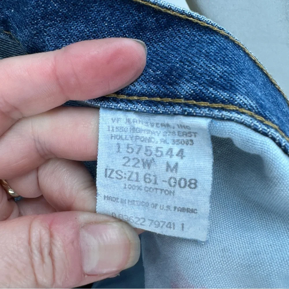 Vintage Riders by Lee Classic High-Rise‎ Blue Tapered Denim Mom Jeans 22W